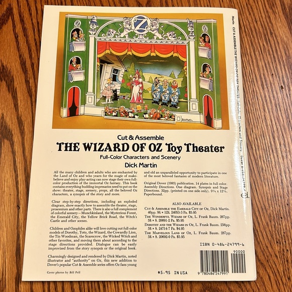 NWT The Wizard Of OZ Toy Theater Cut & Assemble Full Color Characters & Scenery - Picture 4 of 15